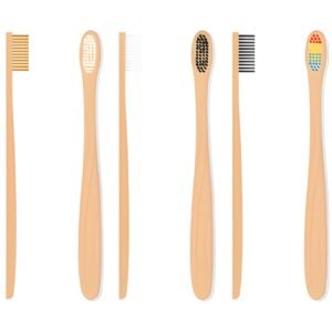 Standard Adult Medium Bristle Bamboo Toothbrush (Set of 4)