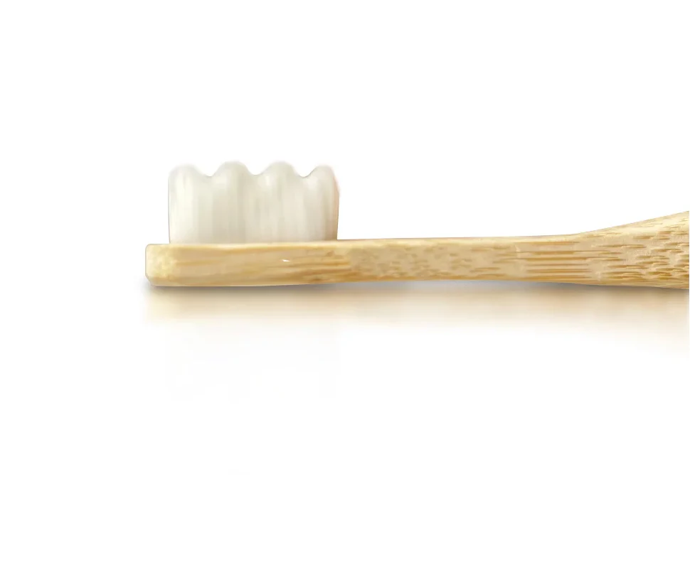 Bamboo Toothbrush Nano White - Flat Handle (Pack of 4)